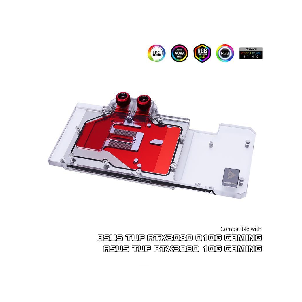 Barrow NVIDIA RTX 3080/3090, ASUS TUF Aurora aRGB Graphics Card Waterblock