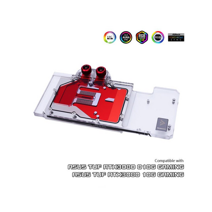Barrow NVIDIA RTX 3080/3090, ASUS TUF Aurora aRGB Graphics Card Waterblock