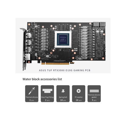 Barrow NVIDIA RTX 3080/3090, ASUS TUF Aurora aRGB Graphics Card Waterblock