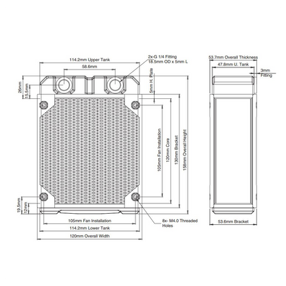 Black Ice Nemesis LX120 Radiator OEM (Builder Edition) - Black