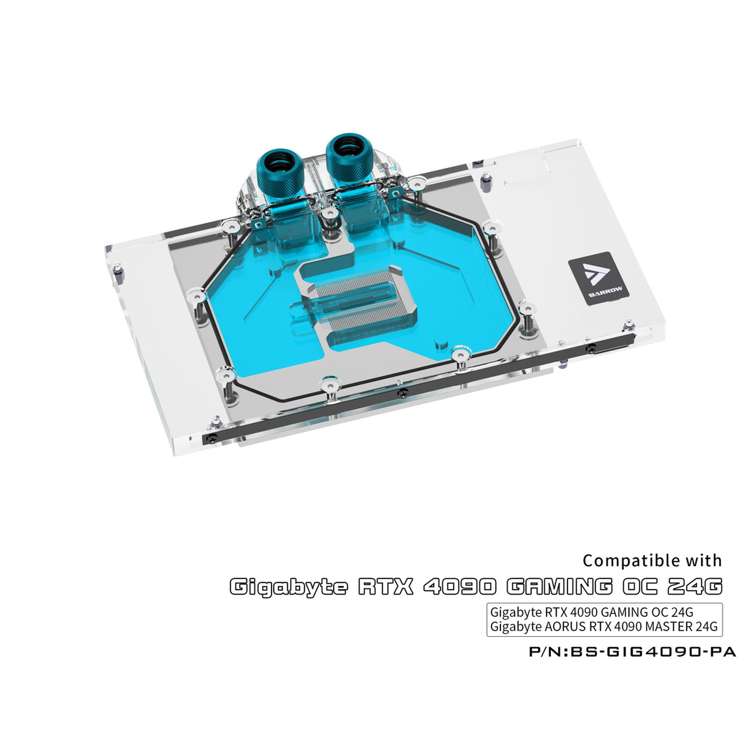 Barrow Gigabyte AORUS 4090 Aurora , aRGB Graphics Card Waterblock + Backplate