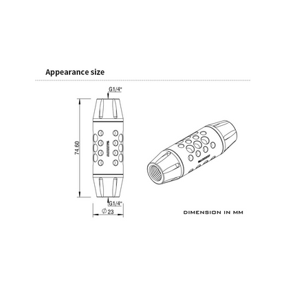Barrow G1/4 Female Inline Kepler Series Filter - White