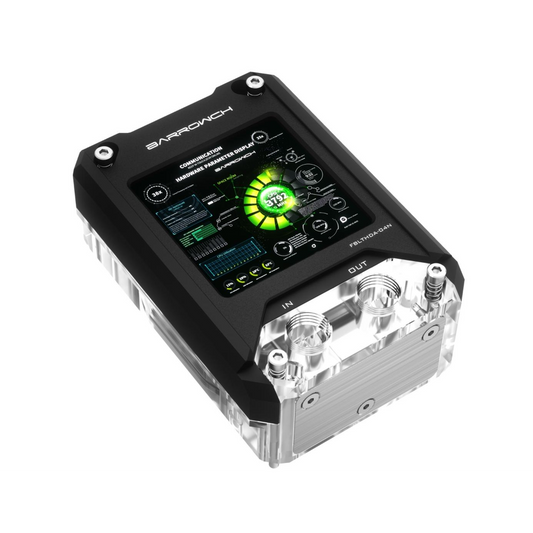 BarrowCH HDMI LCD Display CPU Waterblock with LRC 2.0 RGB, AMD - Black
