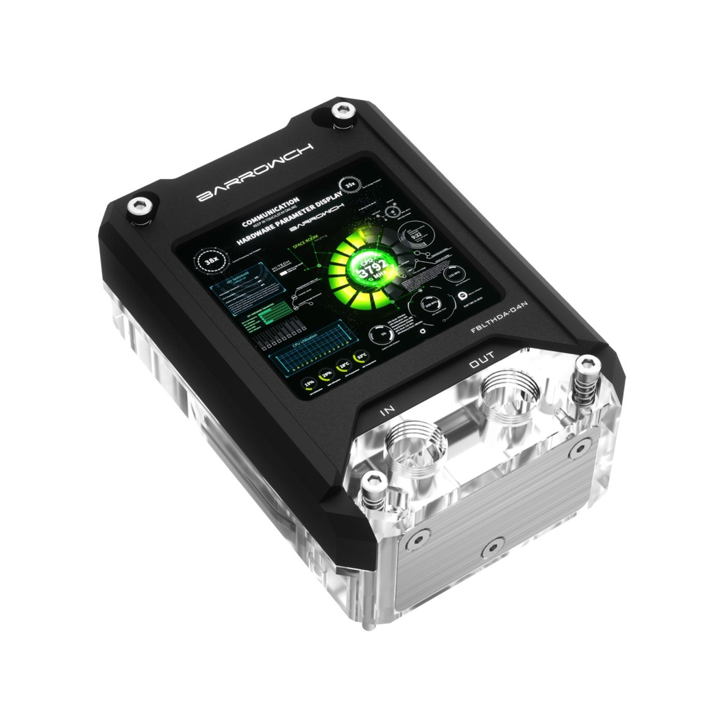 BarrowCH HDMI LCD Display CPU Waterblock with LRC 2.0 RGB, AMD - Black