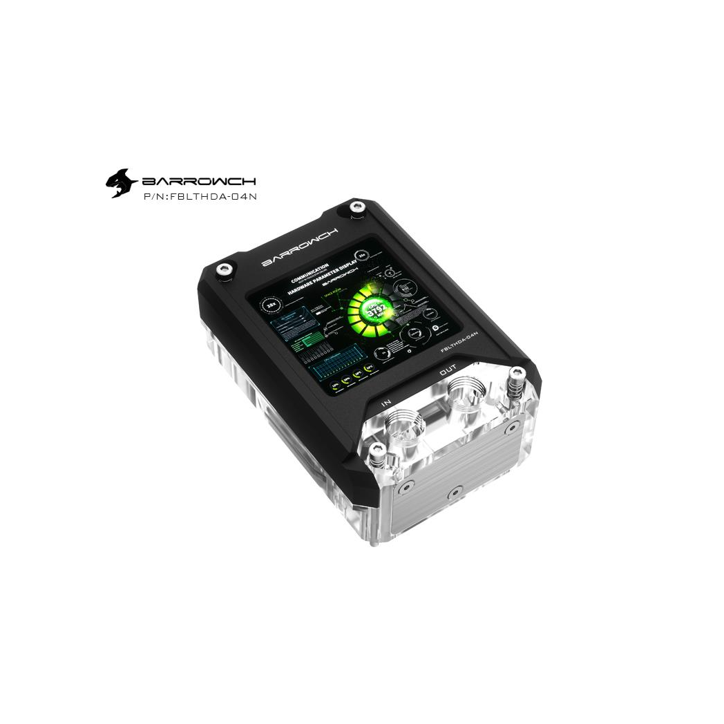 BarrowCH HDMI LCD Display CPU Waterblock with LRC 2.0 RGB, AMD - Black