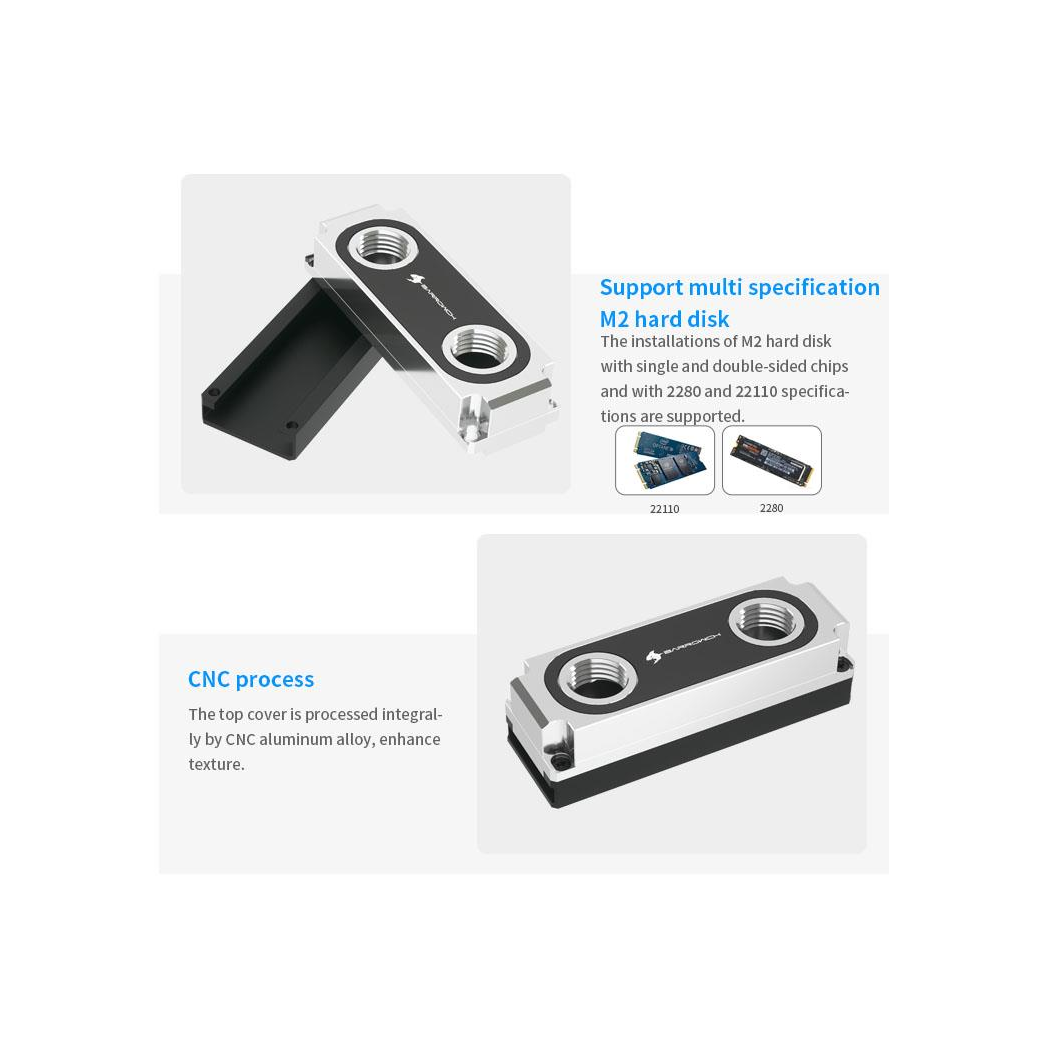 BarrowCH M2 Hard Disk Waterblock - Black