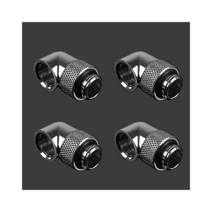 Barrow G1/4 Male Rotary to 90 Degree Female Angle - Shiny Silver (4 Pack)