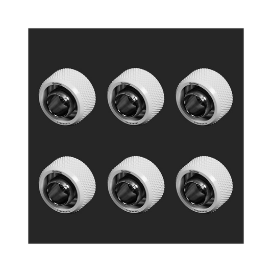 Barrow G1/4 - 16/10mm Flexible Tube Compression Fitting - White (6 Pack)