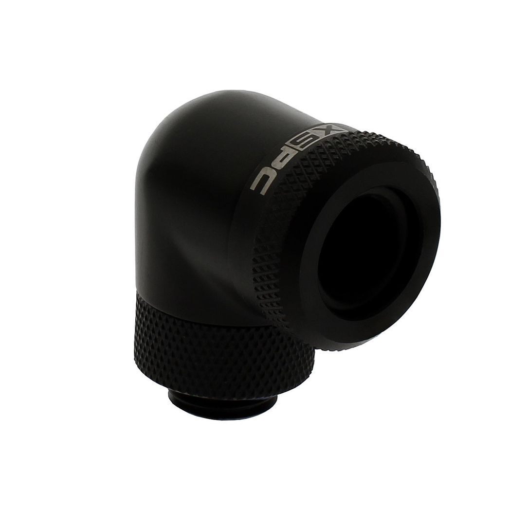 XSPC G1/4 to 14mm Rigid Tubing - 90 Rotary Fitting V2 (Matt Black)