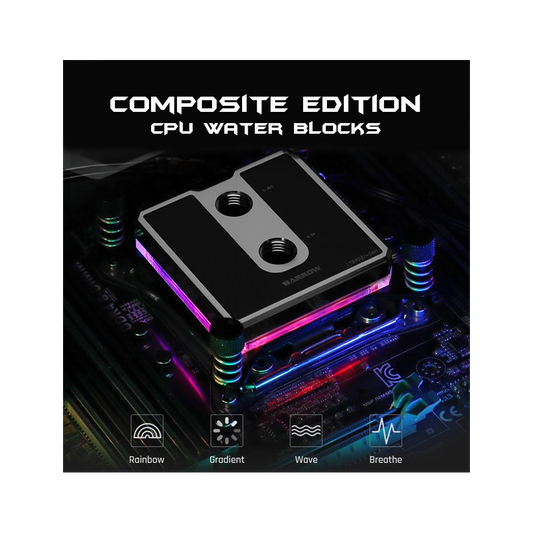 Barrow Composite Edition Micro Jet CPU Waterblock, aRGB, INTEL 115x - Black