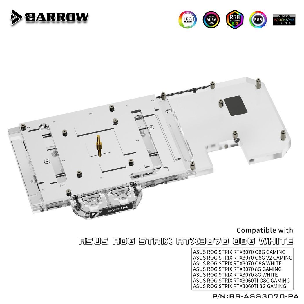 Barrow ASUS RTX 3070/3060Ti 08G, ROG STRIX Gaming aRGB Graphics Card Waterblock