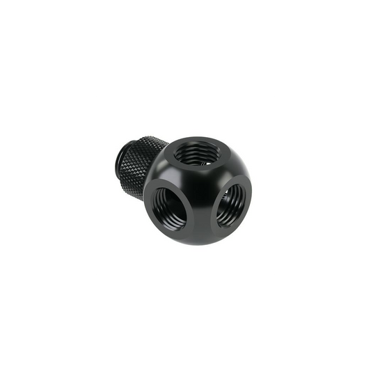 Barrow G1/4 Male Rotary - G1/4 Female 5 Way T-Splitter - Black