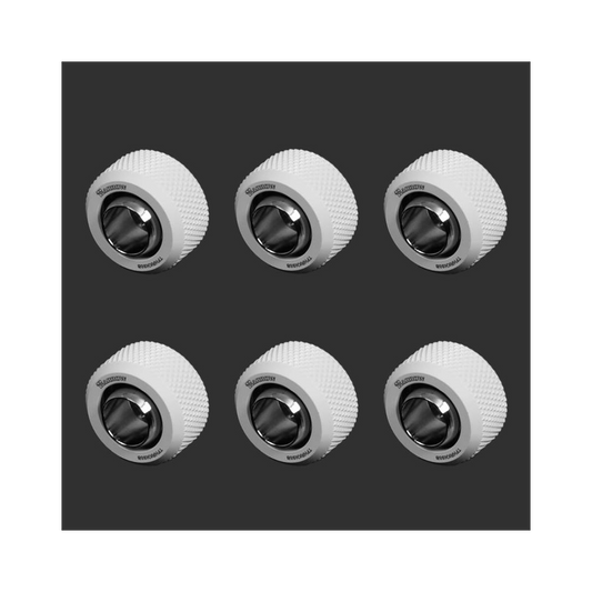 Barrow G1/4 - 13/10mm Flexible Tube Compression Fitting - White (6 Pack)