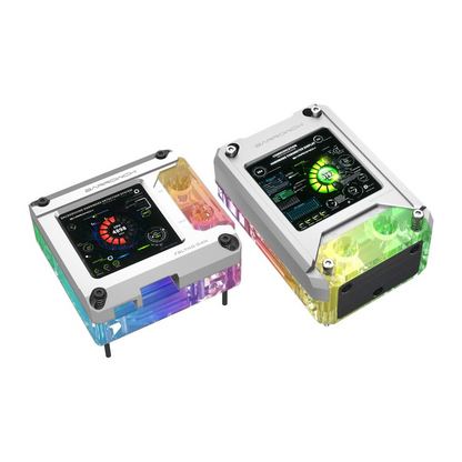 BarrowCH HDMI LCD Display CPU Waterblock with LRC 2.0 RGB, AMD - Silver