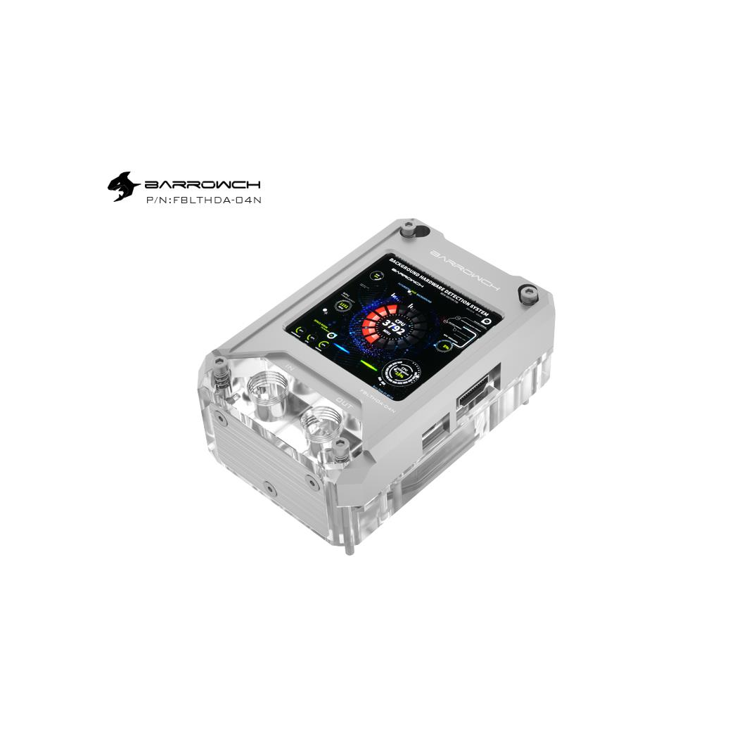 BarrowCH HDMI LCD Display CPU Waterblock with LRC 2.0 RGB, AMD - Silver