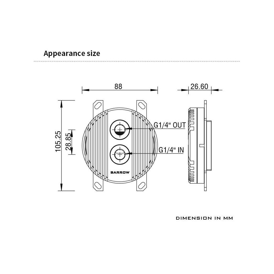 Barrow Horizon CPU Waterblock, LRC 2.0 RGB, AMD AM4 / AM5 - White