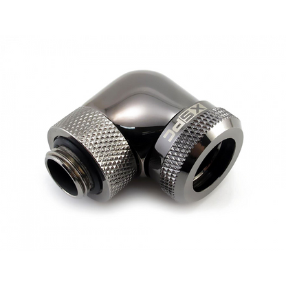 XSPC G1/4 to 14mm Rigid Tubing - 90 Rotary Fitting V2 (Black Chrome)