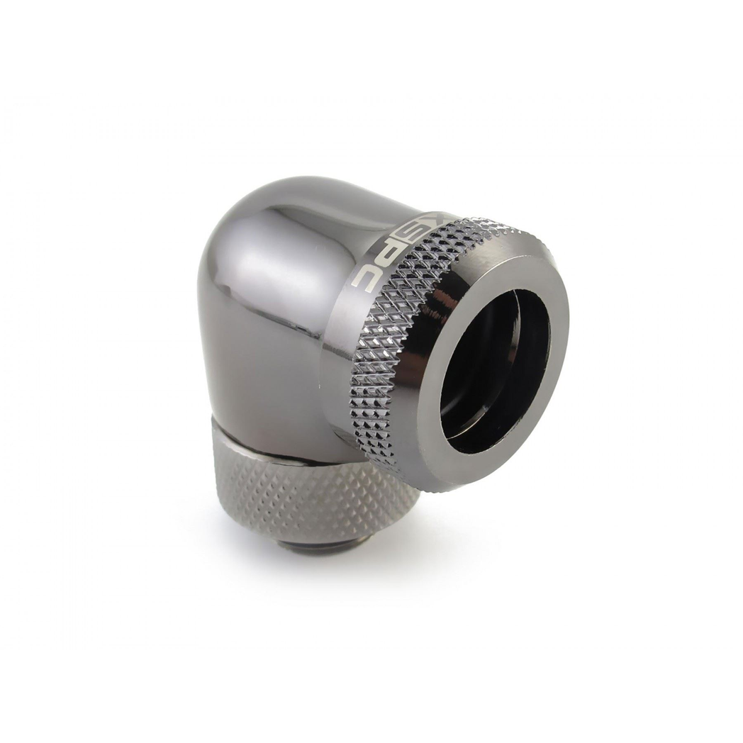 XSPC G1/4 to 14mm Rigid Tubing - 90 Rotary Fitting V2 (Black Chrome)
