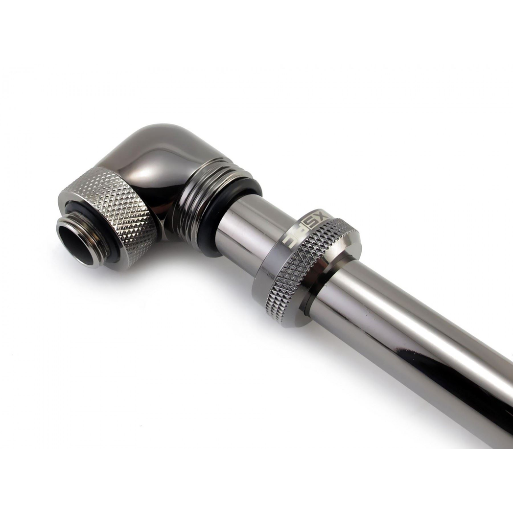 XSPC G1/4 to 14mm Rigid Tubing - 90 Rotary Fitting V2 (Black Chrome)
