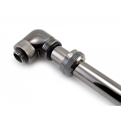 XSPC G1/4 to 14mm Rigid Tubing - 90 Rotary Fitting V2 (Black Chrome)