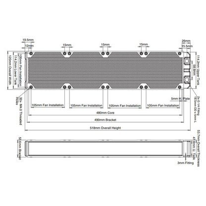 Black Ice Nemesis LX480 Radiator OEM (Builder Edition) - Black