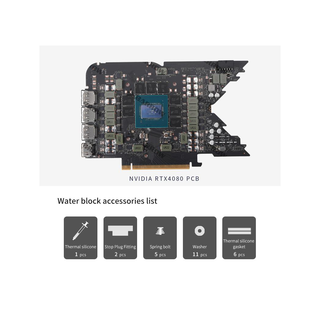 Barrow NVIDIA 4080 Founders, LRC 2.0 RGB Graphics Card Waterblock + Backplate