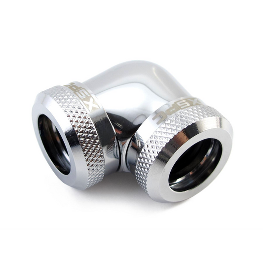 XSPC 14mm Rigid Tubing 90 Elbow Fitting - Chrome