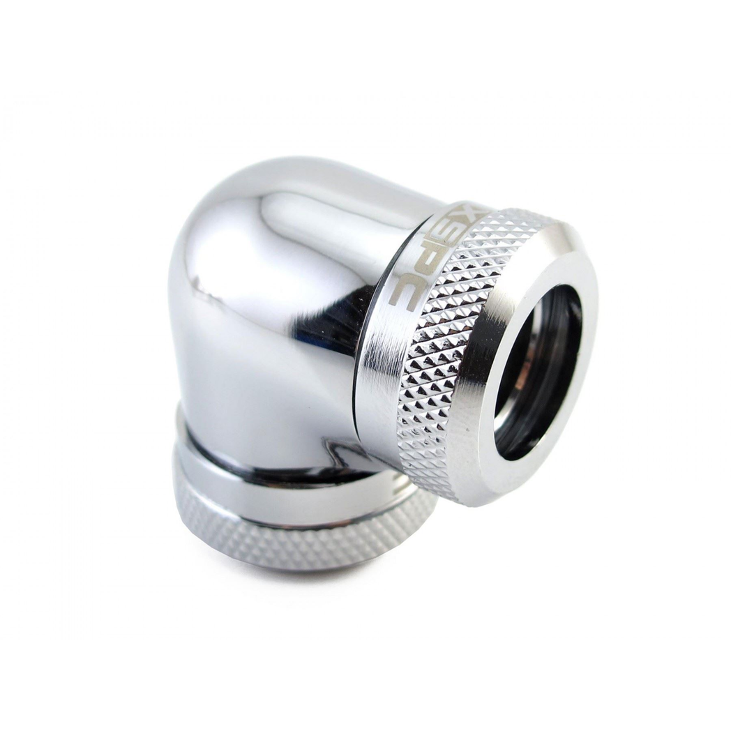 XSPC 14mm Rigid Tubing 90 Elbow Fitting - Chrome
