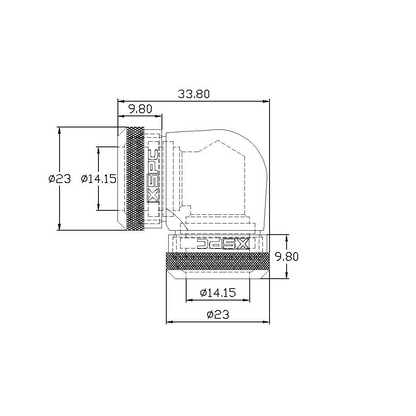 XSPC 14mm Rigid Tubing 90 Elbow Fitting - Chrome