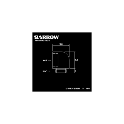 Barrow G1/4 Male to 90 Degree Female Angle - Black