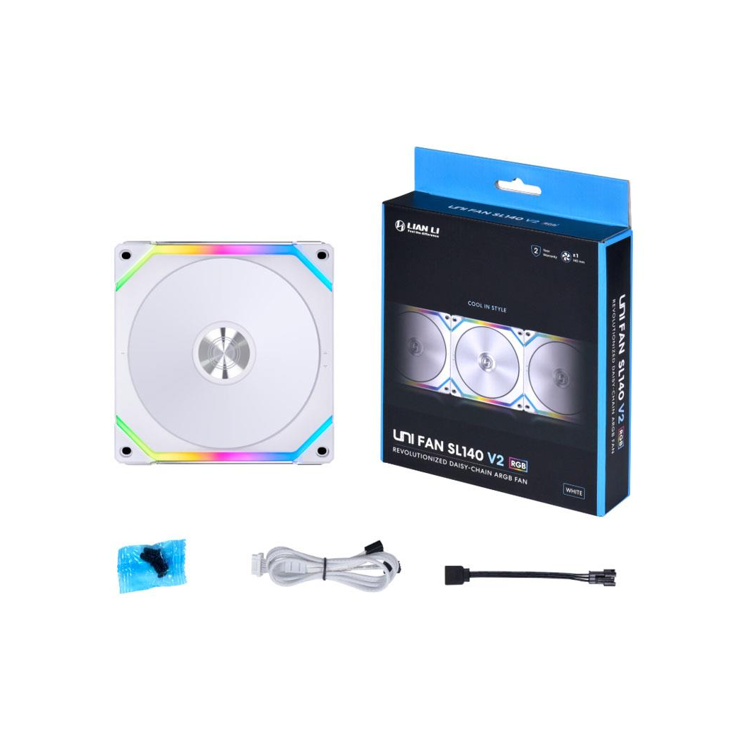 Lian Li UNI FAN SL140 V2 RGB PWM Fan - 140mm, white