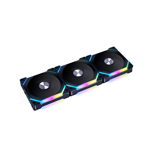 Lian Li UNI FAN SL120 V2 RGB PWM Fan, Triple-pack w/ Controller - 120mm, black