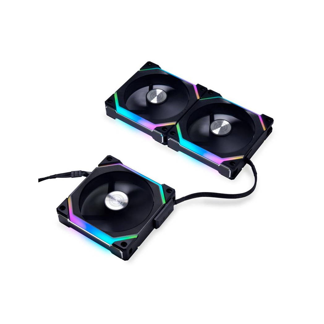Lian Li UNI FAN SL120 V2 RGB PWM Fan, Triple-pack w/ Controller - 120mm, black