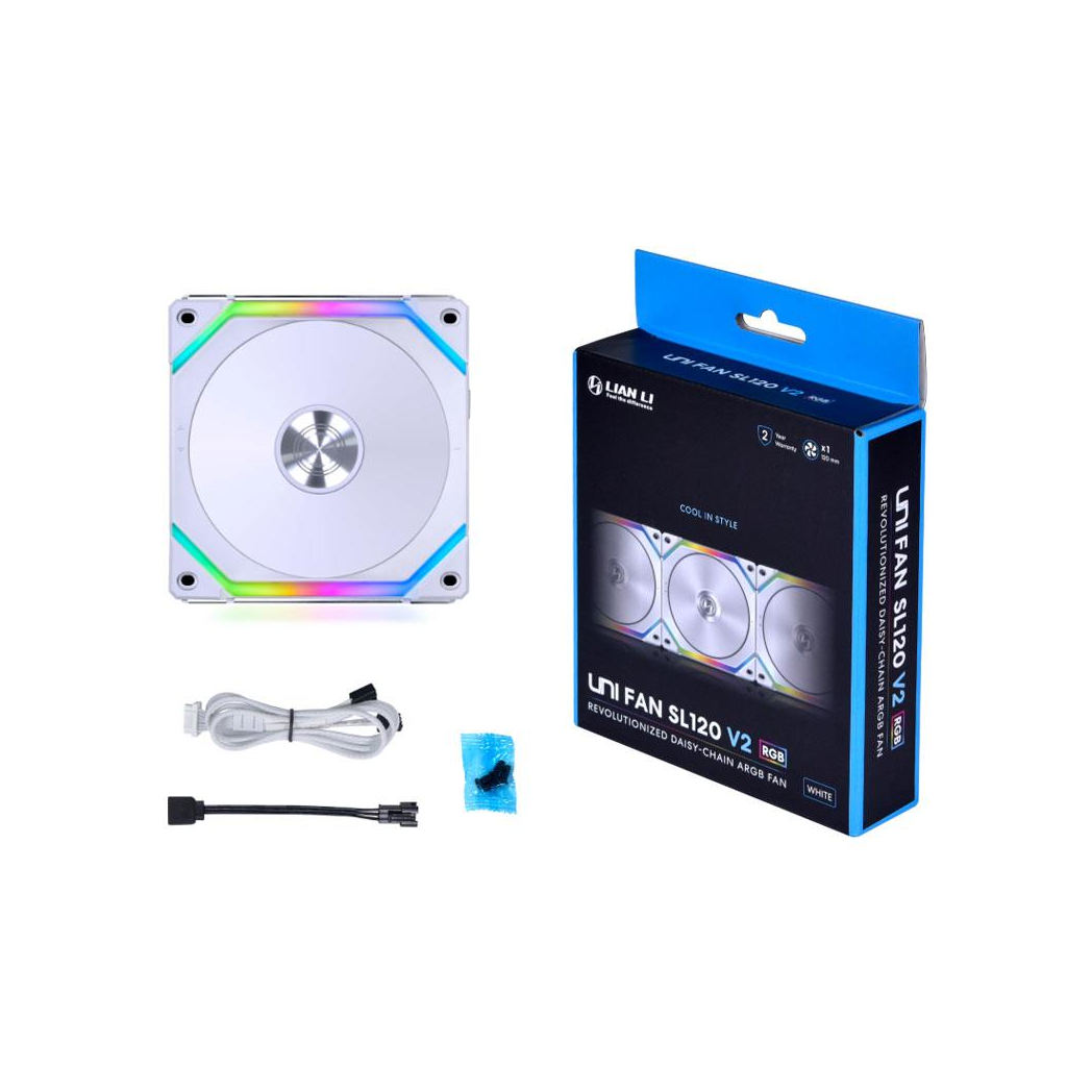 Lian Li UNI FAN SL120 V2 RGB PWM Fan - 120mm, white