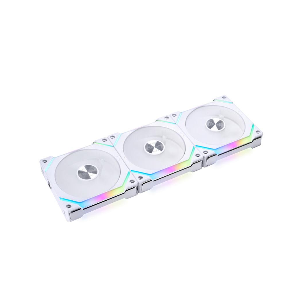 Lian Li UNI FAN SL120 V2 RGB PWM Fan, Triple-pack w/ Controller - 120mm, white