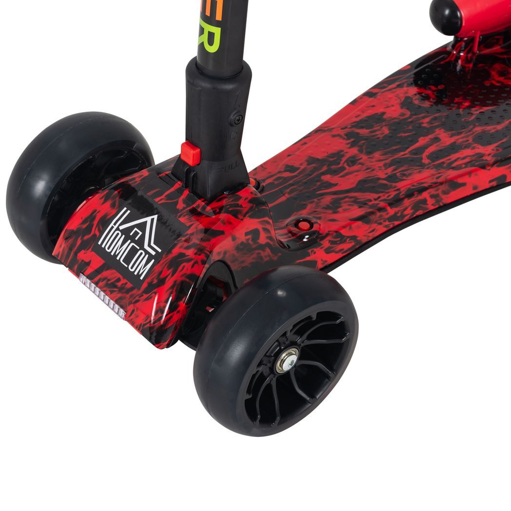 Child Wheel E-Scooter Light Music Water Spray Rechargeable 3-6 Yrs Red