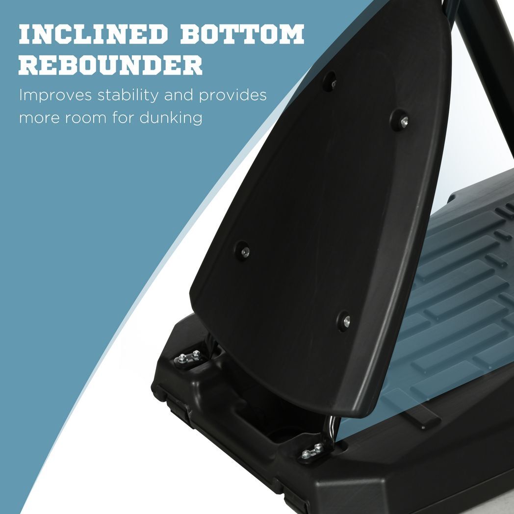Adjustable Basketball Hoop with Weighted Base, Wheels, 2.4-2.9m