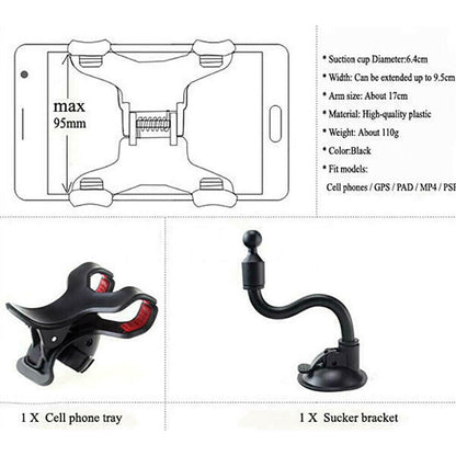 360? Car Windshield Mount Cradle Suction Cup Holder for Cell Phone GPS