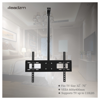 TMC-7006 Ceiling Mount TV Wall Bracket Roof Rack Pole Retractable For 32"-70" Flat Screen