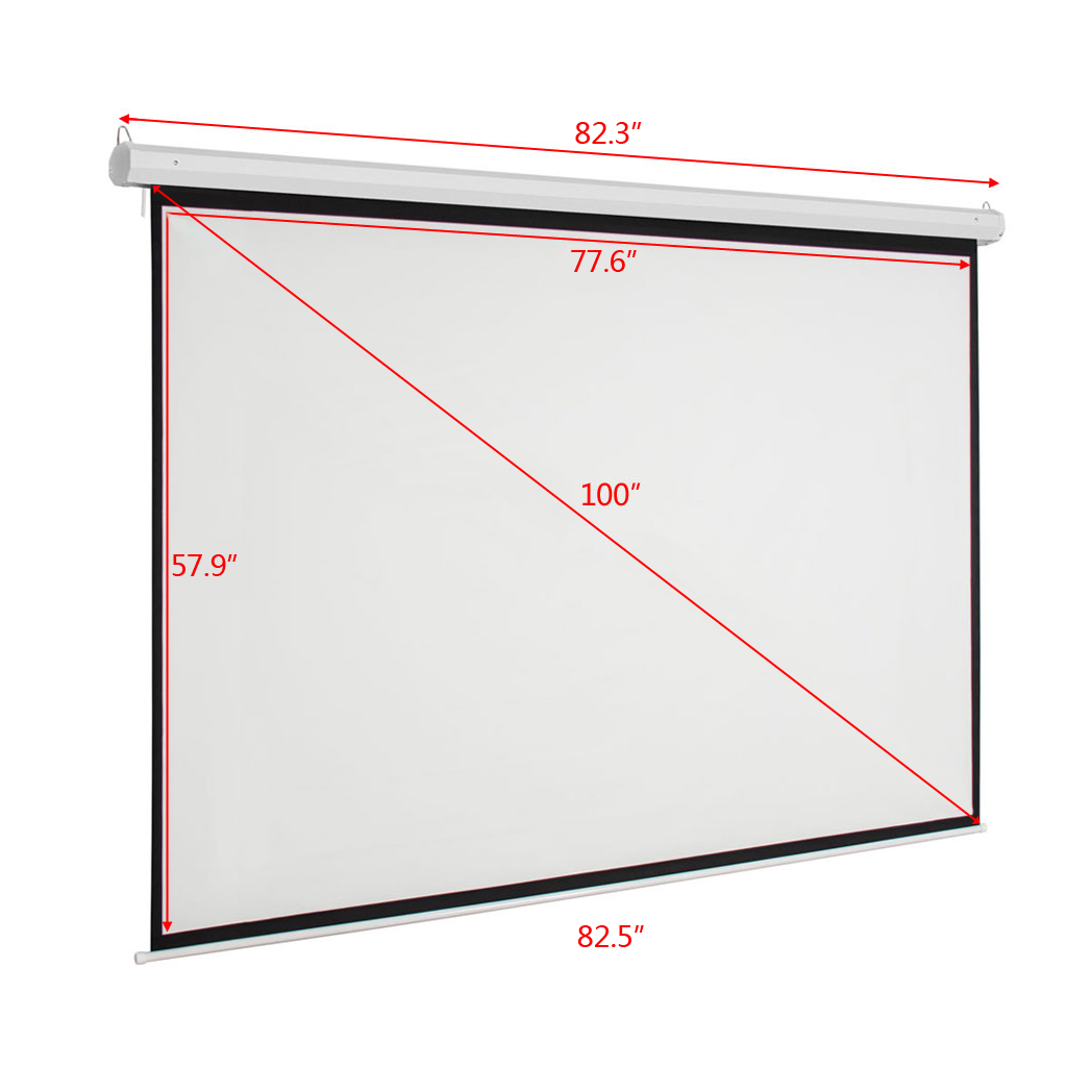 100 INCH 4:3 Manual Projector Screen Matte White