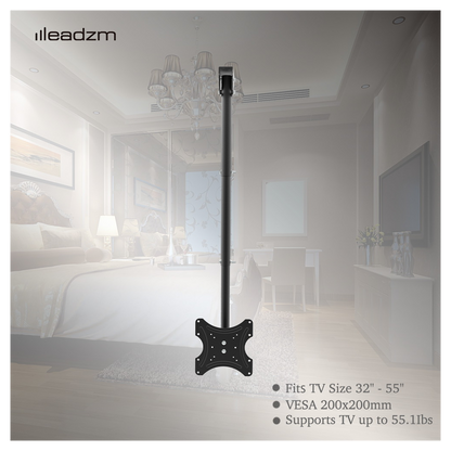 TMC-7004 Ceiling Mount TV Wall Bracket Roof Rack Pole Retractable For 32"-55" Flat Screen