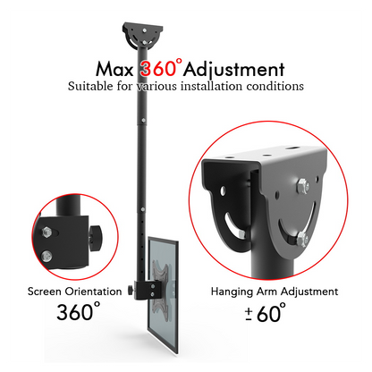 TMC-7004 Ceiling Mount TV Wall Bracket Roof Rack Pole Retractable For 32"-55" Flat Screen