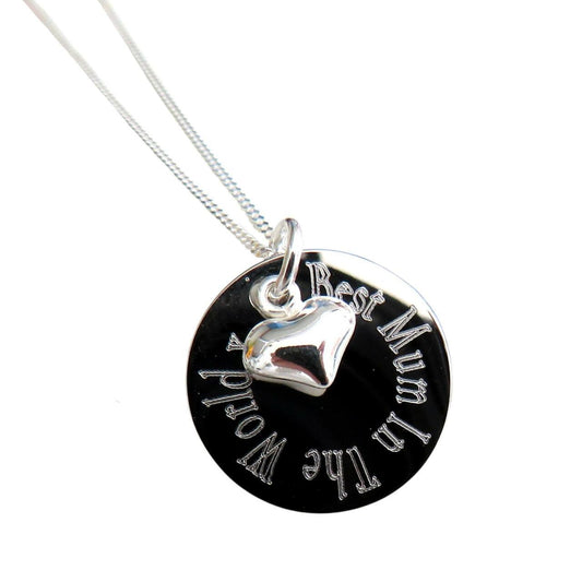 Best Mum In The World Heart Charm Necklace