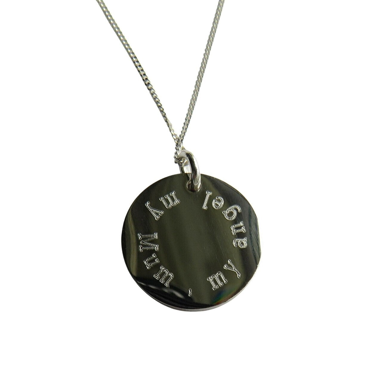 Edge Engraved  Necklace - My Mum My Angel