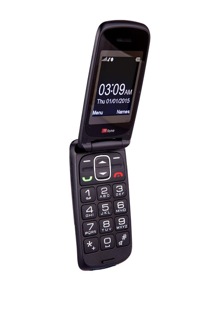 TTfone TT300 Star RED Flip Folding Big Button Senior SOS Emergency Button Mobile Phone with Vodafone PAYG Sim Card