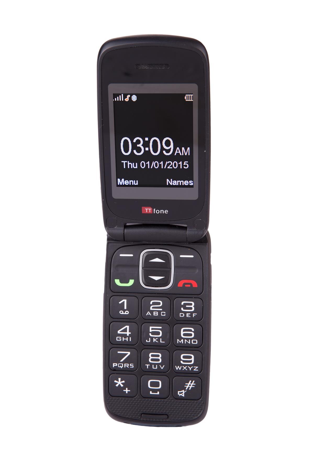 TTfone TT300 Star RED Flip Folding Big Button Senior SOS Emergency Button Mobile Phone with Vodafone PAYG Sim Card