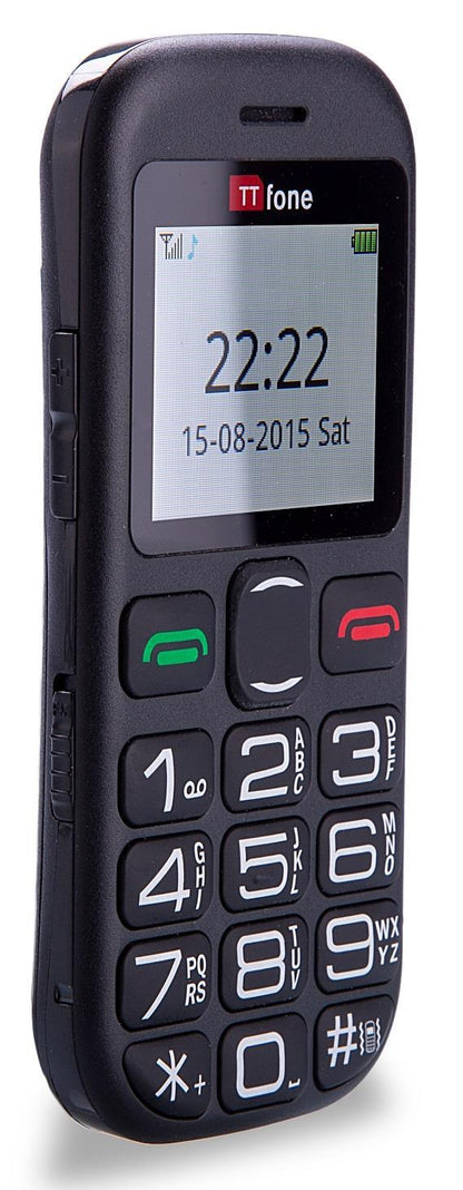 TTfone TT850 Jupiter 2 Senior Mobile Phone Big Buttons, Dock Charger  CB4 Nylon Case Vodafone PAYG Sim Card