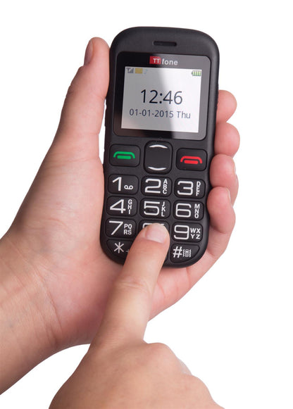 TTfone TT850 Jupiter 2 Senior Mobile Phone Big Buttons, Dock Charger  CB4 Nylon Case Vodafone PAYG Sim Card