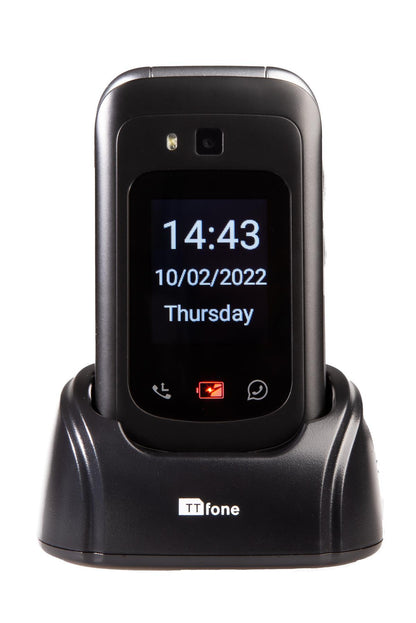 TTfone TT970 4G Whatsapp Touchscreen Senior Big Button Flip Mobile Phone - Dock Charger, Lanyard