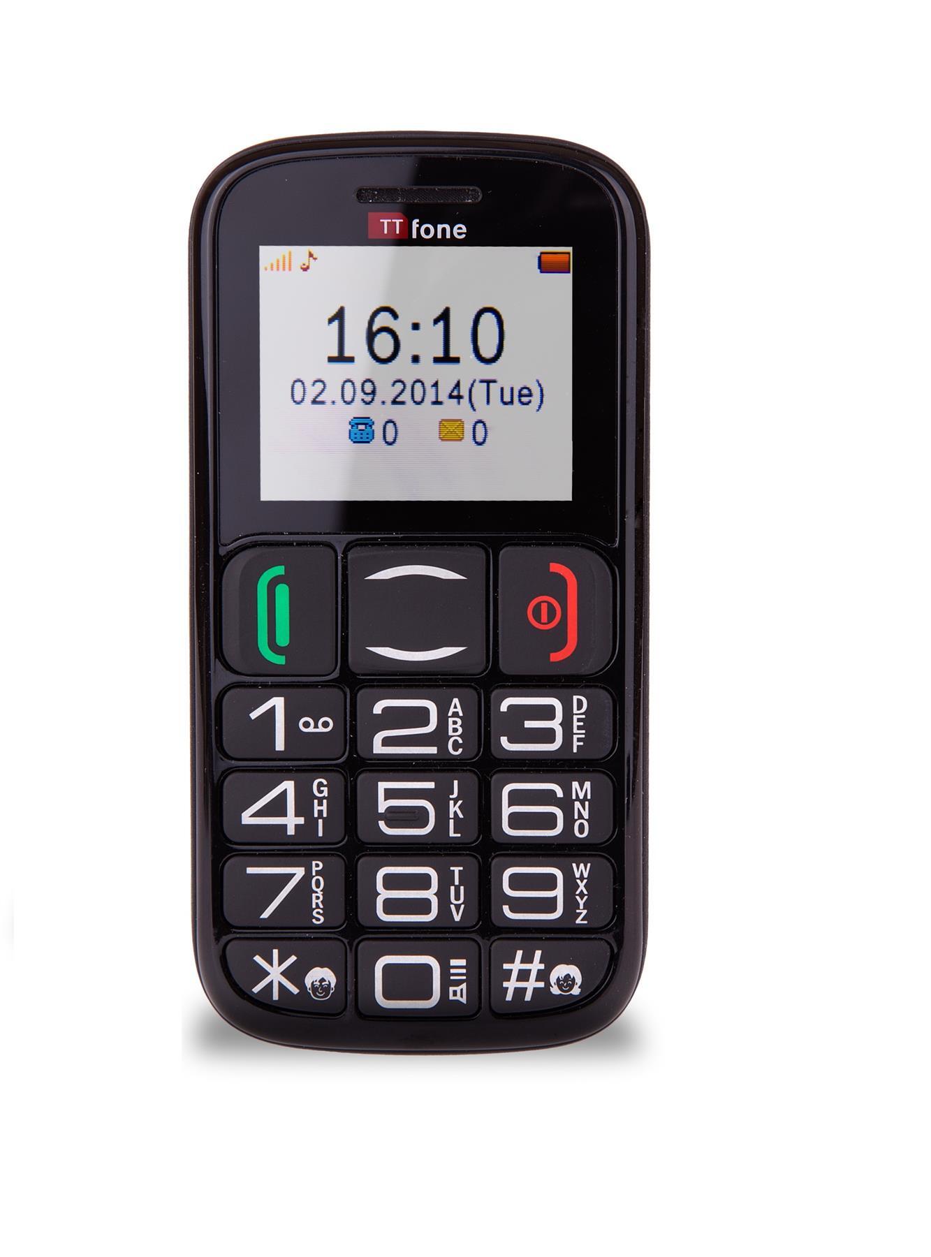 TTfone TT200 Mercury 2 Big Button Basic Senior Mobile Phone Simple  CB4 Nylon Case & Vodafone PAYG Sim Card